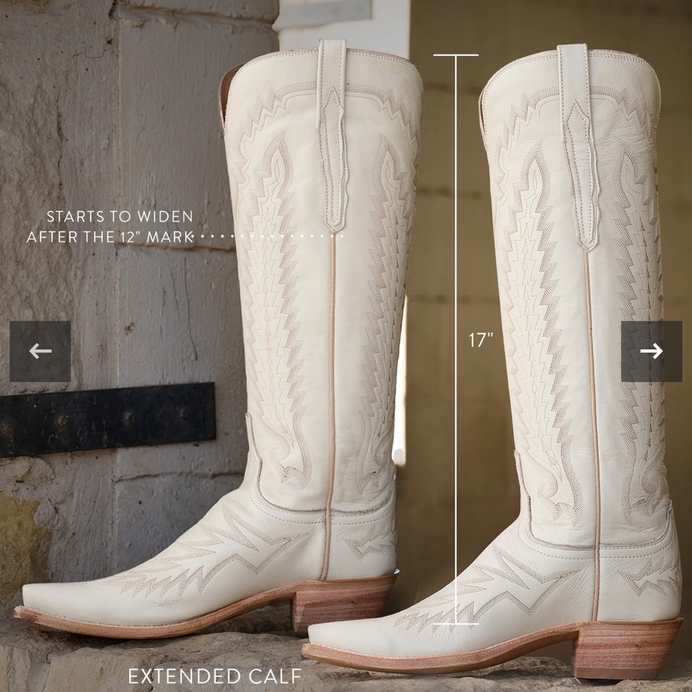 Lucchese Cream Western Cowboy Boots